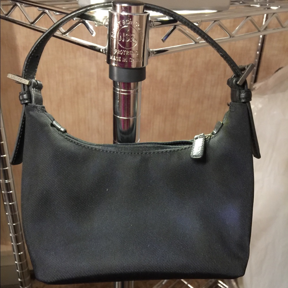 Coach clutch purse, black cloth leather like new